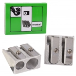 Ascuțitoare metalică dublă pentru creioane subțiri și groase