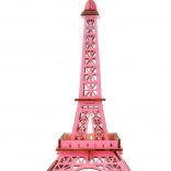 Puzzle 3D din lemn Turnul Eiffel roz