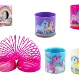 Arc spiralat din plastic cu unicorni, diametru 6,5 cm