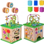 TOOKY TOY cub educativ din lemn 5 în 1 cu animale