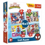 Puzzle 4 în 1 Spidey și prietenii lui uimitori (12, 15, 20, 24 piese)