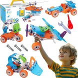 Set de construcție vehicule 5în1 STEM de la Woopie