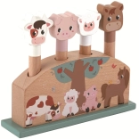 animăluțe săritoare de fermă – jucărie pop-up din lemn pentru cei mici