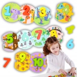 Tooky Toy Montessori puzzle educativ pentru învățarea numerelor