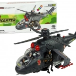 Elicopter cu aripi uriașe și efecte luminoase