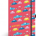 Caiet dictando cu copertă tare 13 × 21 cm cu elastic și buclă pentru stilou