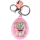 Breloc roz roz cu jocul piatră, hârtie, foarfecă