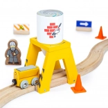 Bigjigs Rail siloz de ciment – accesoriu din lemn pentru traseul de trenulețe