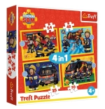 Puzzle 4în1 POMPIERUL SAM – pompieri în misiune (35, 48, 54, 70 piese) Trefl