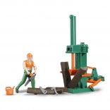 Set forestier Bruder bworld cu despicător de lemne 1:16