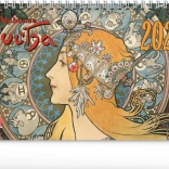 Calendar de birou Alfons Mucha 2025, 23,1 × 14,5 cm