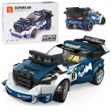 Set de construcție tehnic mașină sport albastră 164 piese cu autocolante