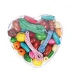 Perle din lemn Lena în cutie inimioară