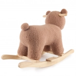 Ursuleț balansoar Bieco Mika din buclé cu bază din lemn