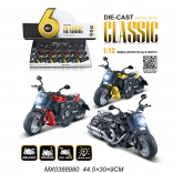 Model metalic de motocicletă 1:12 cu lumină și mecanism pull-back