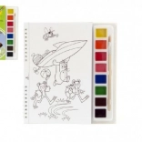 Carte de colorat cu vopsele și pensulă Krtek și elicopterul