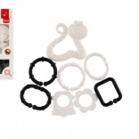 Jucărie mușcătoare animăluț cu pandantive alb-negru