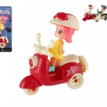 Păpușă pe scuter cu cască în diferite culori