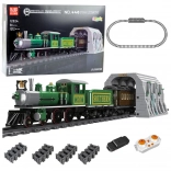 Set de construcție tren cu abur RC, verde, 1212 piese