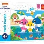 Puzzle Baby Shark – familia de rechini în vacanță, 60 de piese (33 × 22 cm)