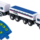 Trenuleț electric cu telecomandă pentru căile ferate din lemn SMALL FOOT Maxim