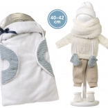 Hăinuțe pentru păpușă NEW BORN 40–42 cm – set din 6 piese cu salteluță portabilă