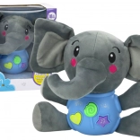 Elefant de pluș interactiv albastru 19 cm