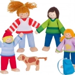Goki camping în familie – figurine flexibile din lemn pentru căsuță