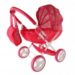 Cărucior adânc roz pentru păpuși