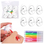 Ouă de Paște din polistiren pentru pictat cu markere, puișor în ou, 6 buc