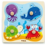 Puzzle din lemn cu inserții - mare