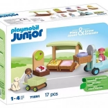Set de joacă Playmobil Junior Piață ecologică cu motostivuitor