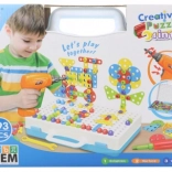 Set de construcție cu șuruburi și bormașină – 193 piese