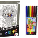 Puzzle de colorat 500 de piese Elefant