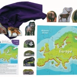 Europa și animalele sale puzzle de lemn