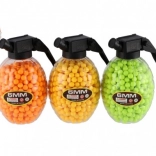 Bile din cauciuc pentru pistol de 6 mm în doză în formă de grenadă (800 buc., 3 culori)