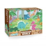 puzzle pentru copii cu dinozauri, 24 piese, 50 × 34 cm