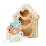 Puzzle de inserare Căsuță pentru păsări de la Djeco