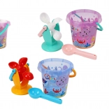 Set din plastic pentru nisip și apă cu găleată și moară în plasă 17 × 16 cm