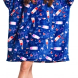 Cozy Noxxiez pătură-hanorac călduroasă cu glugă – vișiniu