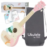ukulele clasic din lemn pentru copii Classic World roz