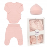 Set pentru nou-născuți 3 piese pentru maternitate NEW BABY I AM, roz