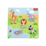 Puzzle mini din lemn Safari – 5 piese