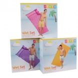 Saltea gonflabilă pentru apă 229 × 86 cm cu textură în valuri și pernă