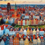 Puzzle TREFL Premium Plus Photo Odyssey – vedere asupra Gdańsk, Polonia, 1000 piese