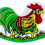 Leagăn din lemn în formă de cocoș pentru copii