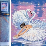 Pictură cu diamante Lacul Lebedelor 30 × 40 cm