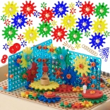 Set de roți dințate și scripeți MASTERKIDZ STEM, 198 piese