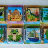 Cuburi din lemn cu imagini 10x10 cm