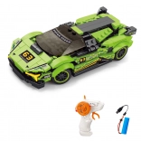 Set de construcție mașină RC verde cu telecomandă 17 cm, 275 piese